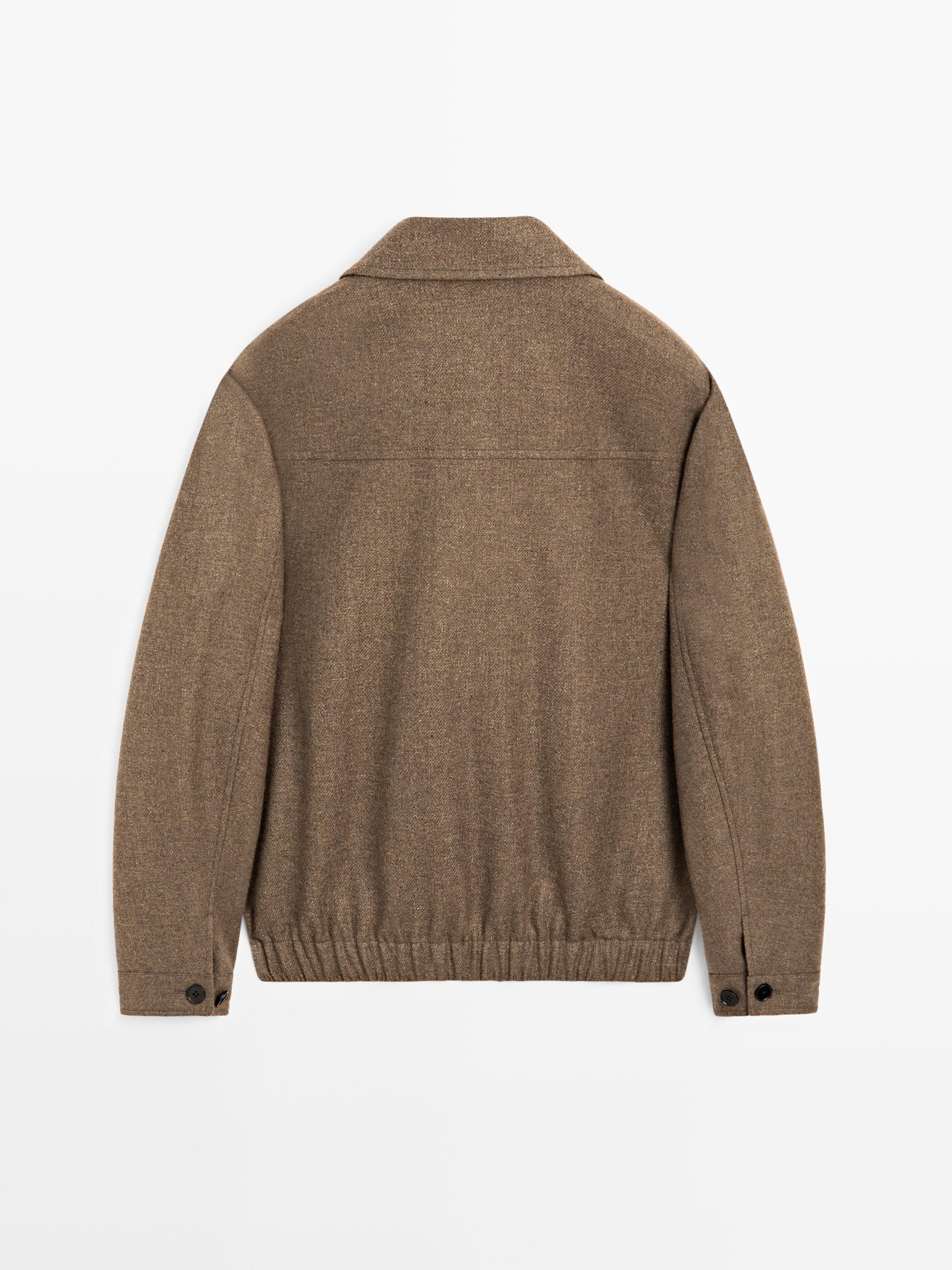 Blouson fermeture Éclair 100 % laine